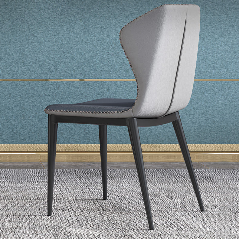 Silla de comedor moderna de piel sintética, sillas de comedor de metal para uso doméstico