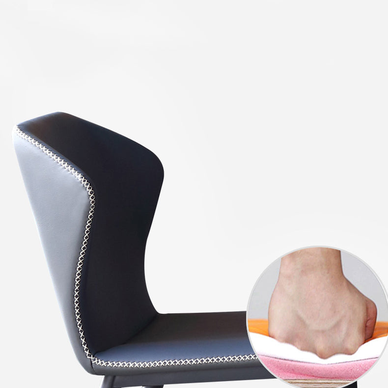 Silla de comedor moderna de piel sintética, sillas de comedor de metal para uso doméstico