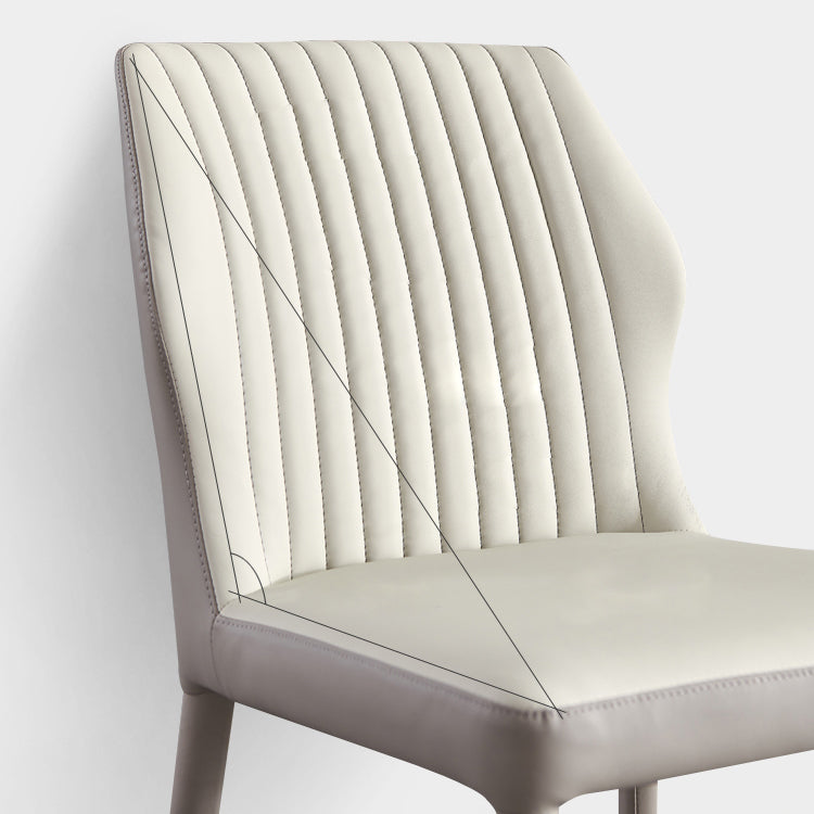 Moderne stijl armloze zijstoelen stevige lederen eetkamerstoelen voor de keuken (set van 2)