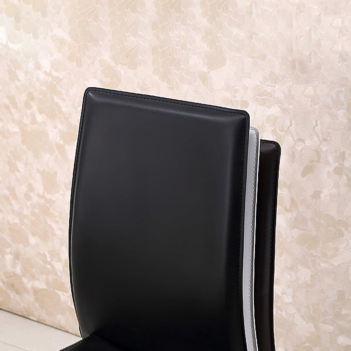 Sillas de comedor apilables de estilo minimalista, sillas de cuero con respaldo sólido para el hogar (juego de 2)