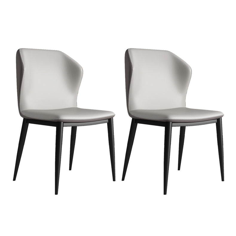 Sillas de comedor de metal industrial, silla lateral sin brazos para uso en restaurantes (juego de 2)