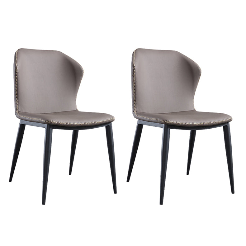 Sillas de comedor de metal industrial, silla lateral sin brazos para uso en restaurantes (juego de 2)