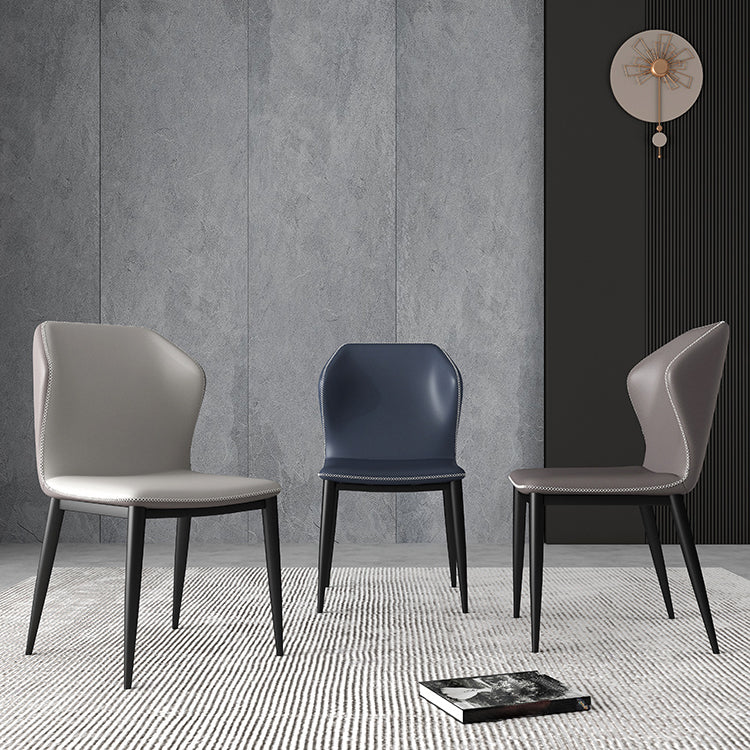 Sillas de comedor de metal industrial, silla lateral sin brazos para uso en restaurantes (juego de 2)