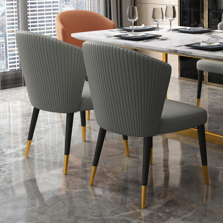 Silla auxiliar escandinava de interior tapizada con respaldo de madera para comedor (juego de 2)