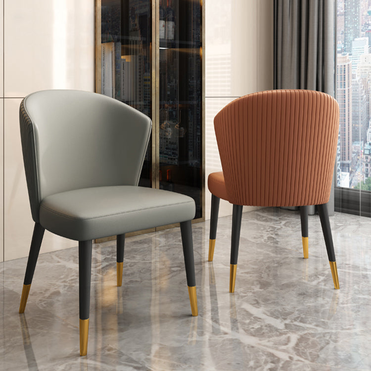 Silla auxiliar escandinava de interior tapizada con respaldo de madera para comedor (juego de 2)
