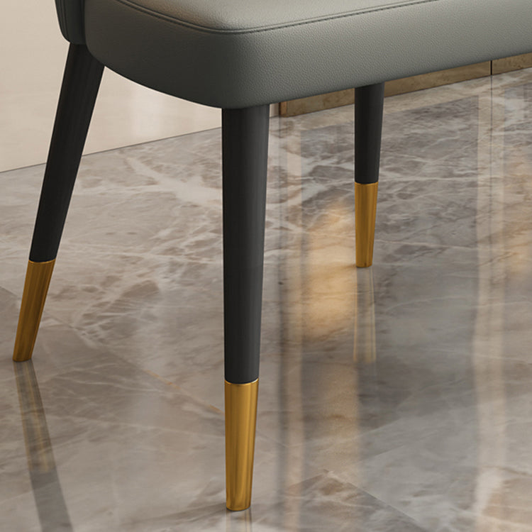Silla auxiliar escandinava de interior tapizada con respaldo de madera para comedor (juego de 2)