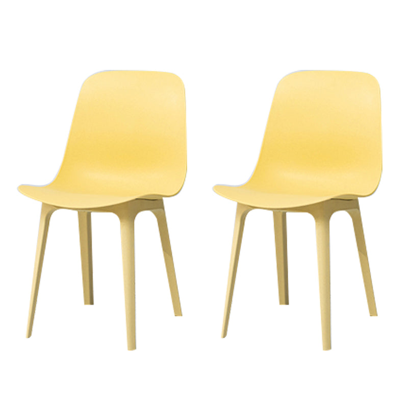 Silla sin brazos de comedor de plástico de estilo contemporáneo, silla con respaldo sólido para cocina