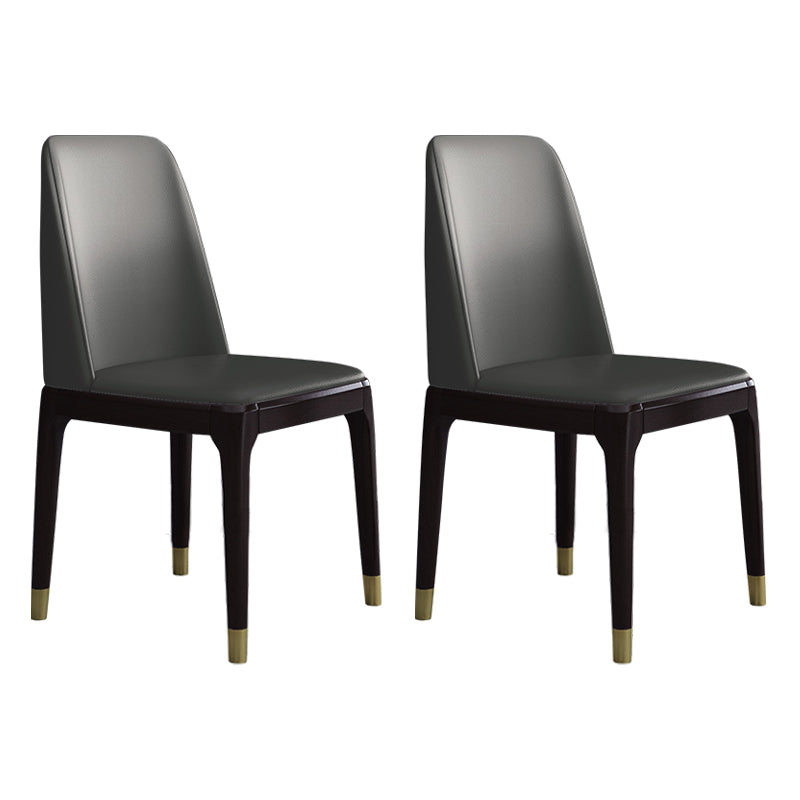 Home Armless Dining Chair Dining Side Chairs with Wood Legs (Set of 2)