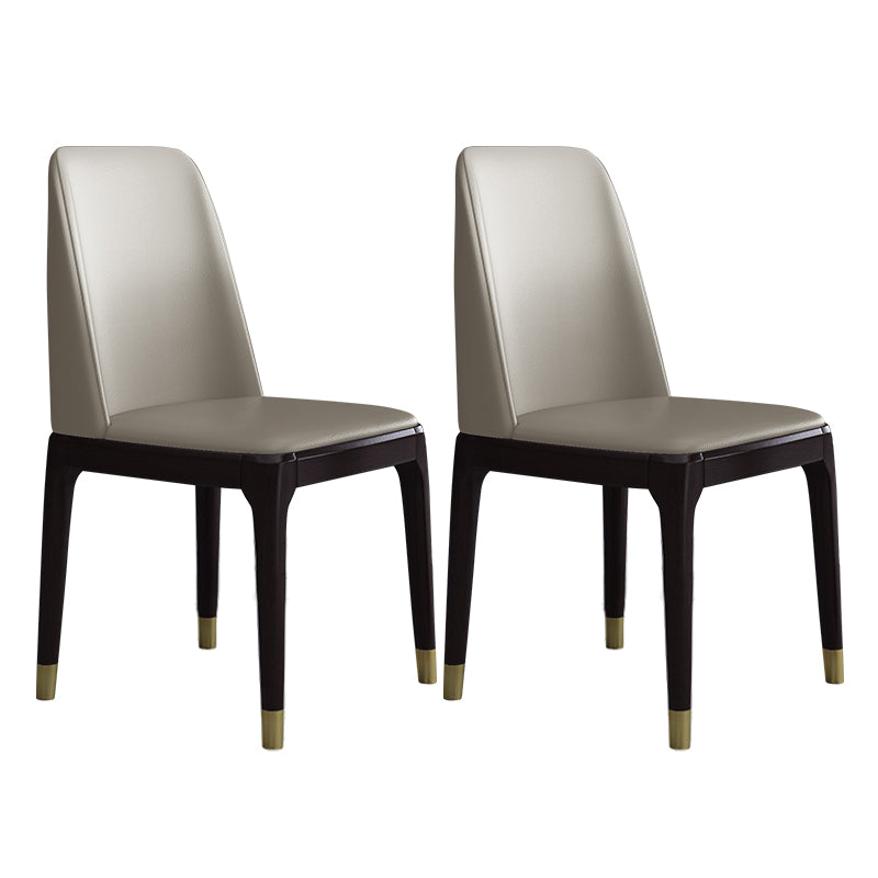 Home Armless Dining Chair Dining Side Chairs with Wood Legs (Set of 2)