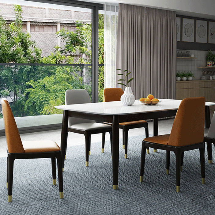 Home Armless Dining Chair Dining Side Chairs with Wood Legs (Set of 2)