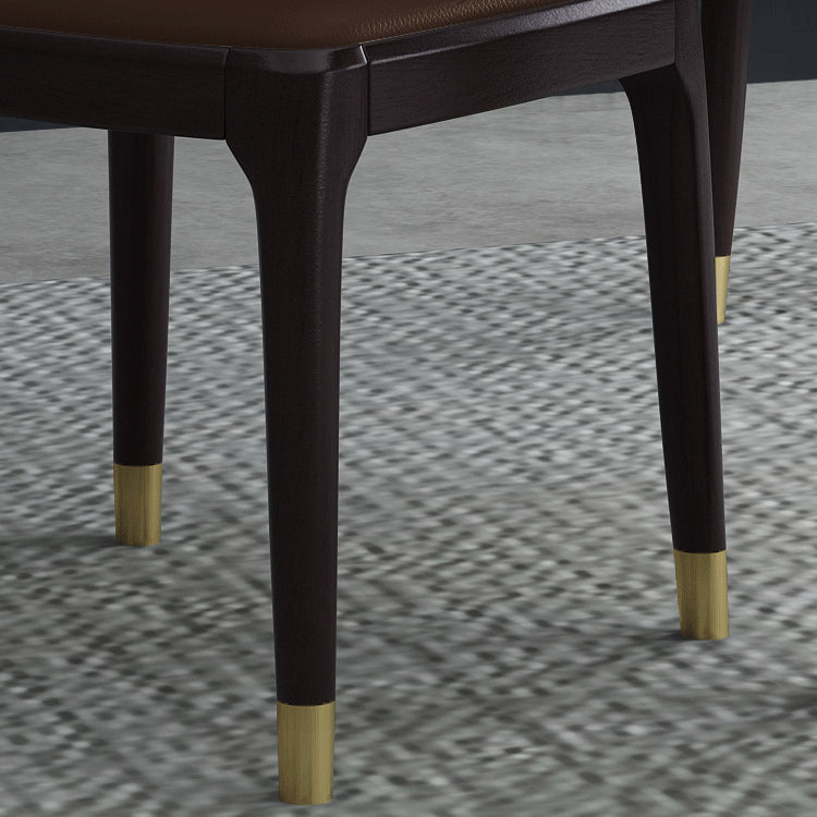 Home Armless Dining Chair Dining Side Chairs with Wood Legs (Set of 2)