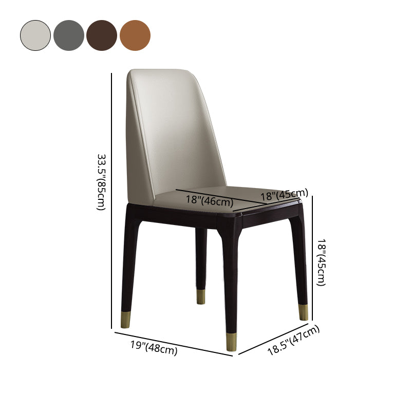 Home Armless Dining Chair Dining Side Chairs with Wood Legs (Set of 2)