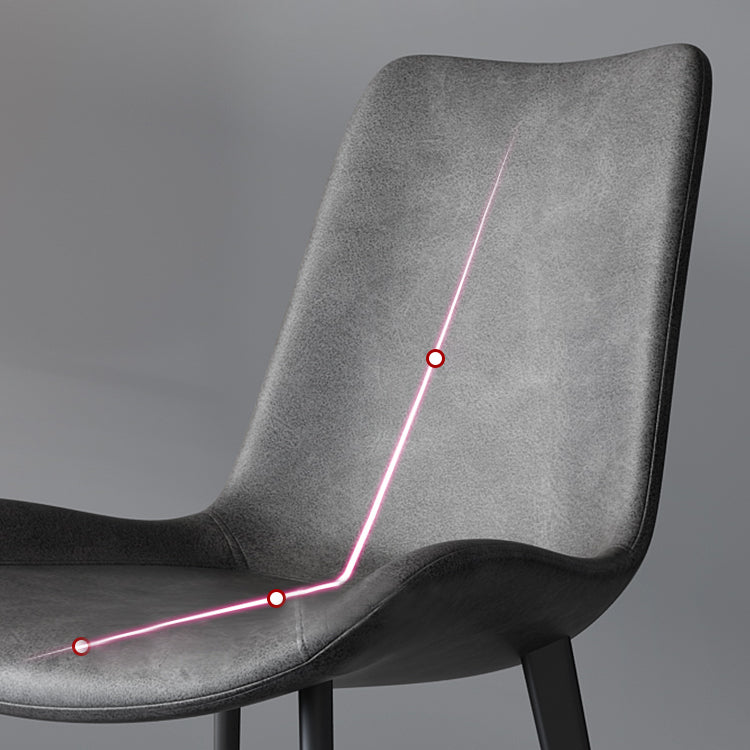 Silla de comedor tapizada de metal con respaldo sólido para interiores contemporánea (juego de 2)
