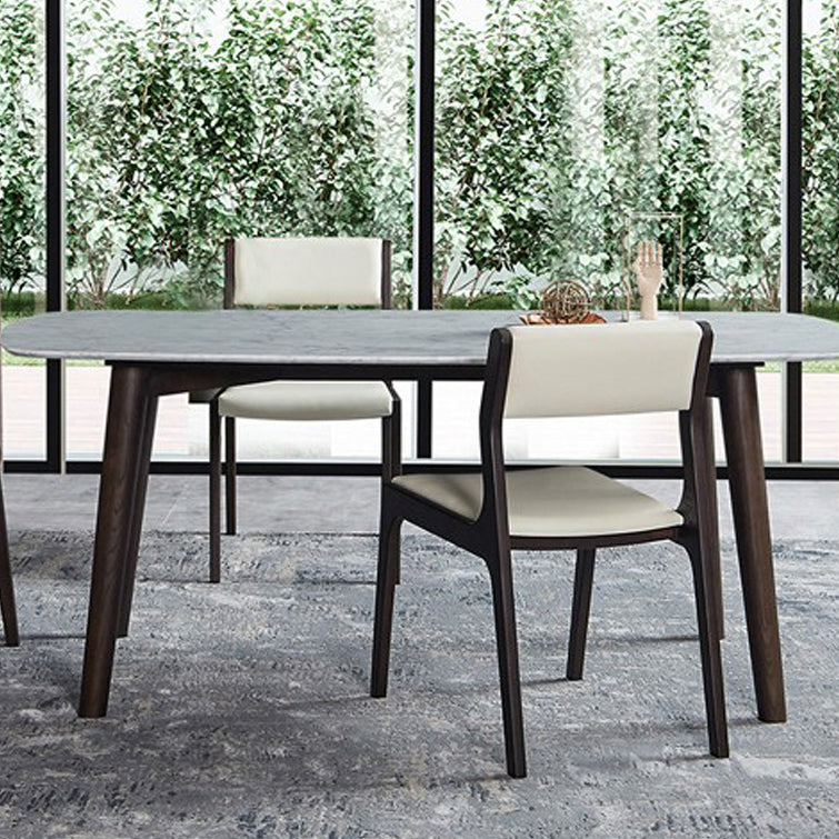 Silla de comedor de madera industrial, silla lateral de comedor con respaldo abierto sin brazos