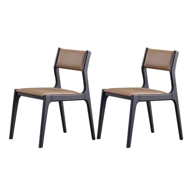 Silla de comedor de madera industrial, silla lateral de comedor con respaldo abierto sin brazos