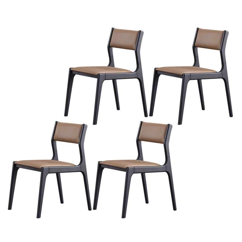 Silla de comedor de madera industrial, silla lateral de comedor con respaldo abierto sin brazos