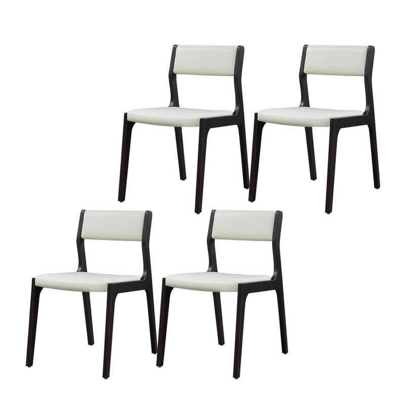 Silla de comedor de madera industrial, silla lateral de comedor con respaldo abierto sin brazos