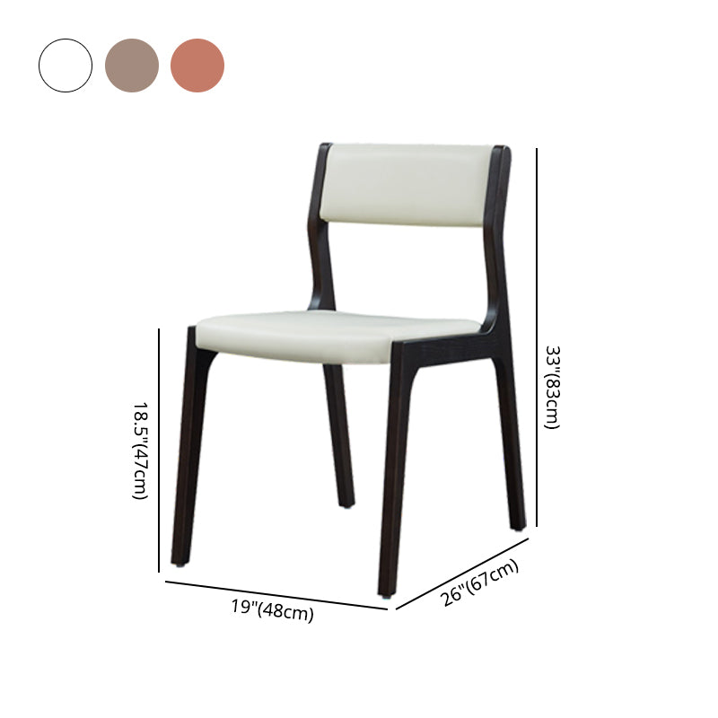 Silla de comedor de madera industrial, silla lateral de comedor con respaldo abierto sin brazos
