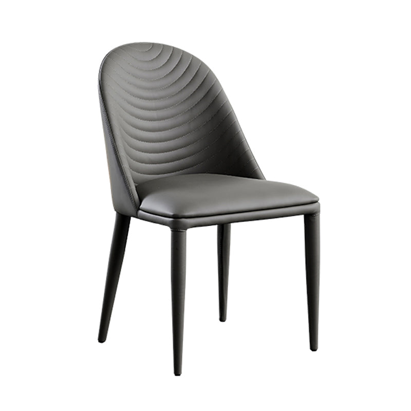 Silla de comedor moderna de piel sintética, silla sin brazos de metal para uso doméstico, para restaurante