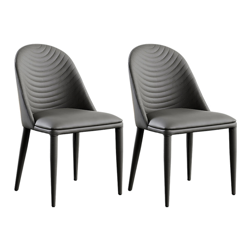 Silla de comedor moderna de piel sintética, silla sin brazos de metal para uso doméstico, para restaurante