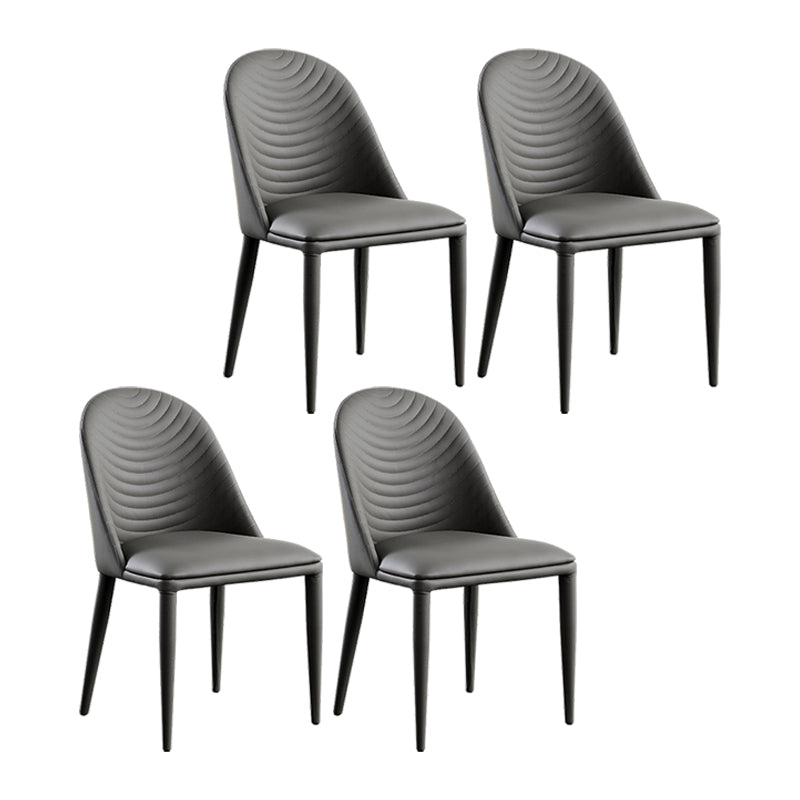 Silla de comedor moderna de piel sintética, silla sin brazos de metal para uso doméstico, para restaurante
