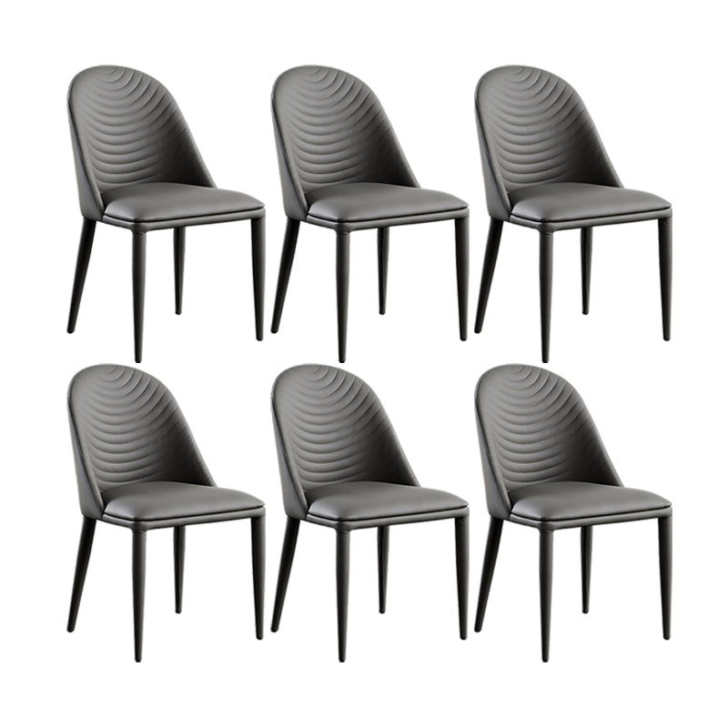 Silla de comedor moderna de piel sintética, silla sin brazos de metal para uso doméstico, para restaurante
