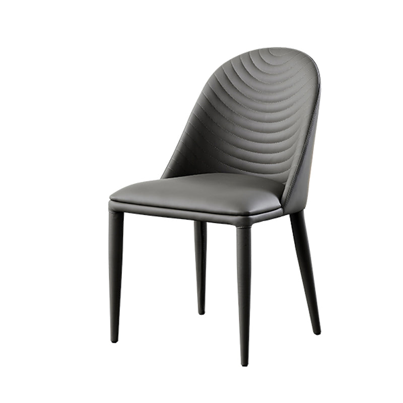 Silla de comedor moderna de piel sintética, silla sin brazos de metal para uso doméstico, para restaurante