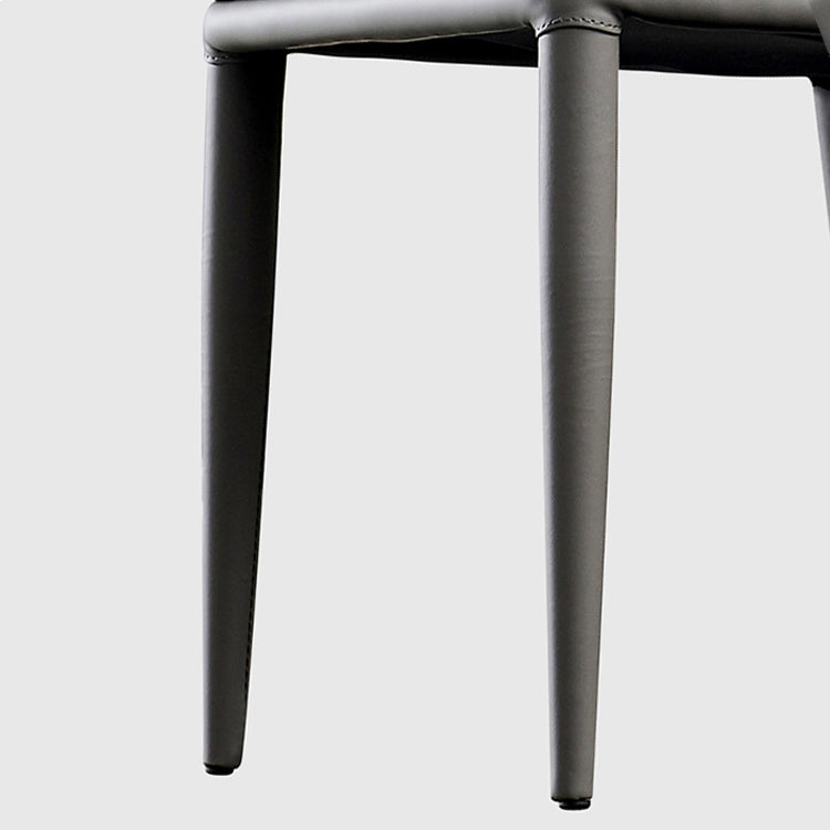 Silla de comedor moderna de piel sintética, silla sin brazos de metal para uso doméstico, para restaurante