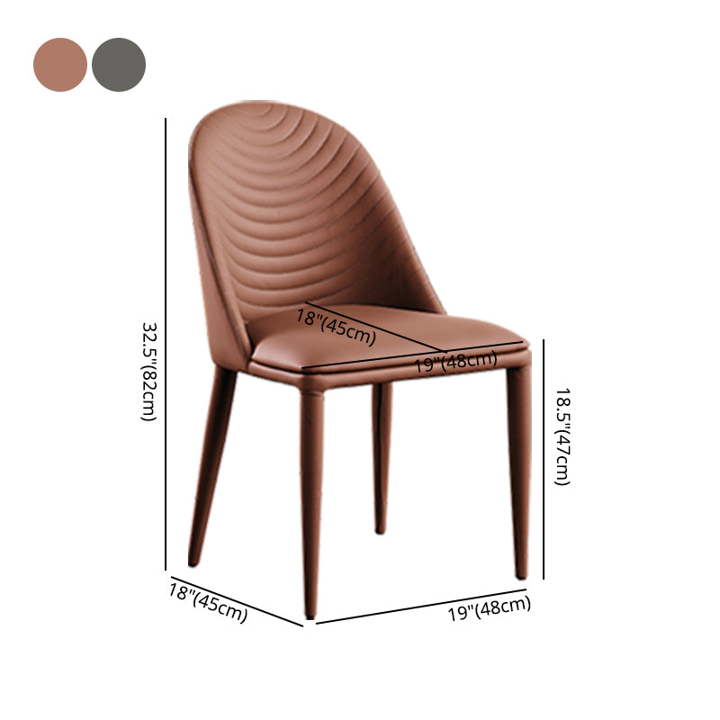 Silla de comedor moderna de piel sintética, silla sin brazos de metal para uso doméstico, para restaurante
