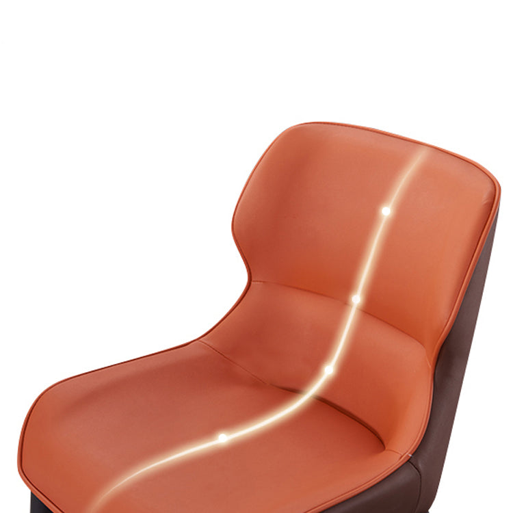 Silla de comedor moderna de piel sintética, sillón de metal para uso doméstico (juego de 2)
