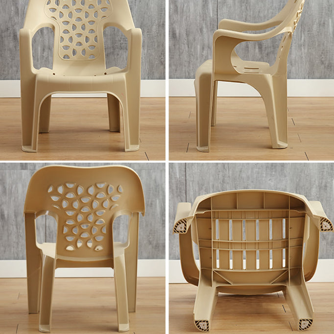 Sillón de comedor interior moderno, sillas de comedor de plástico apilables para el hogar