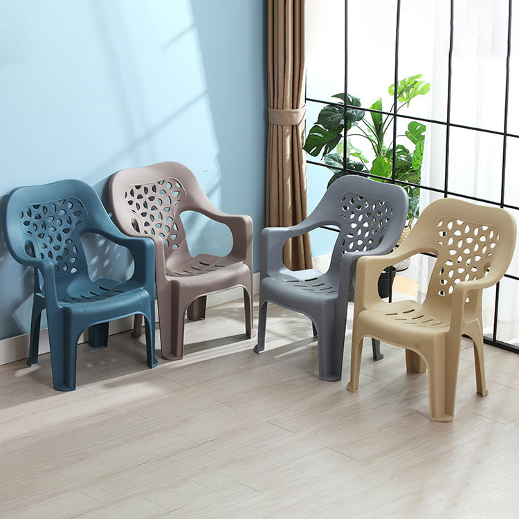 Sillón de comedor interior moderno, sillas de comedor apilables para el hogar de plástico