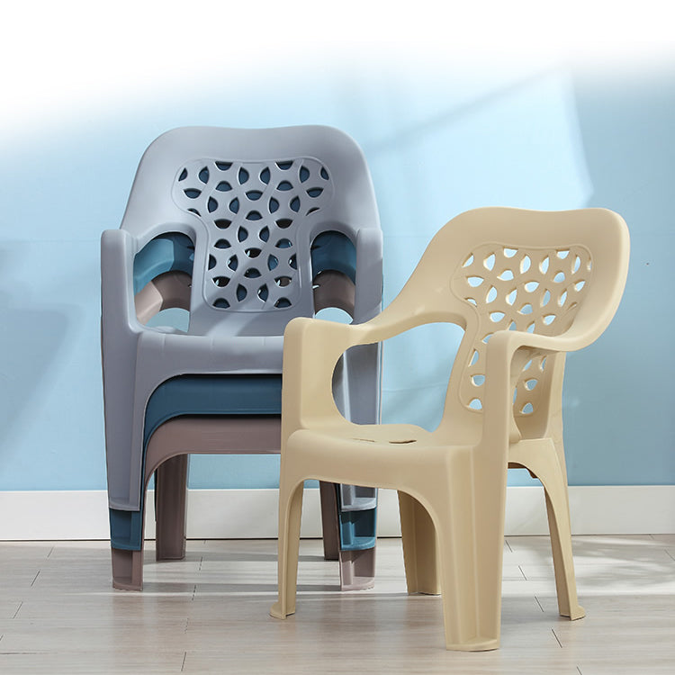 Sillón de comedor interior moderno, sillas de comedor apilables para el hogar de plástico