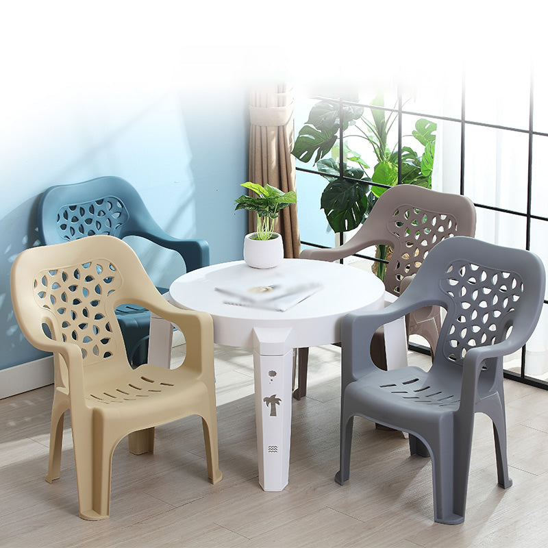 Sillón de comedor interior moderno, sillas de comedor apilables para el hogar de plástico