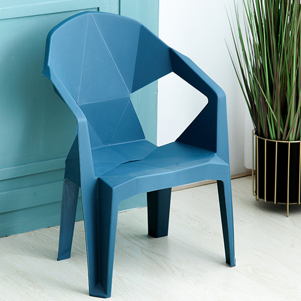Sillón de comedor interior moderno, sillas de comedor de plástico caseras apilables