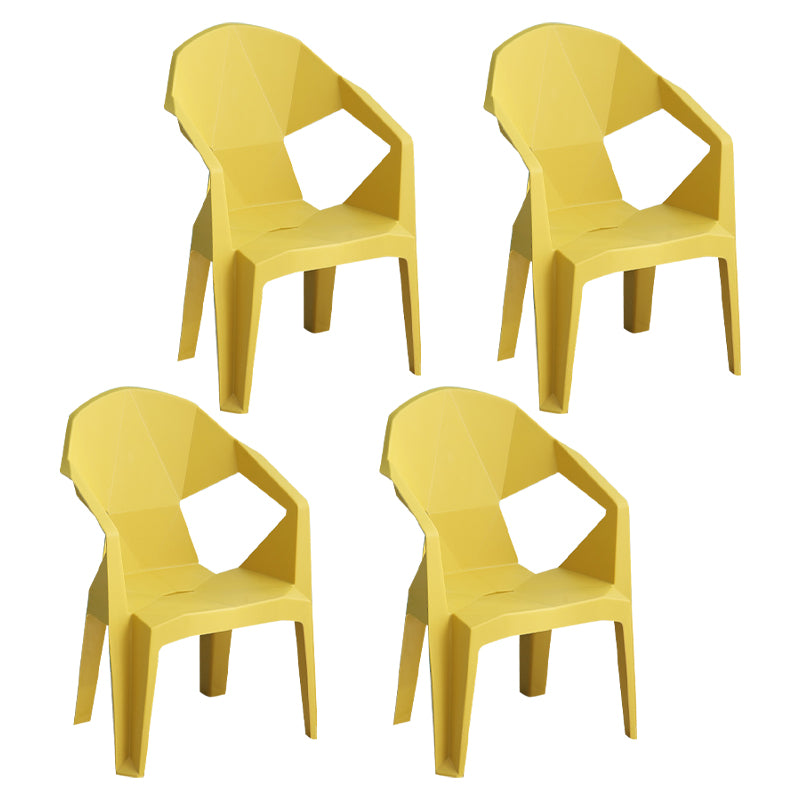 Sillón de comedor interior moderno, sillas de comedor de plástico caseras apilables