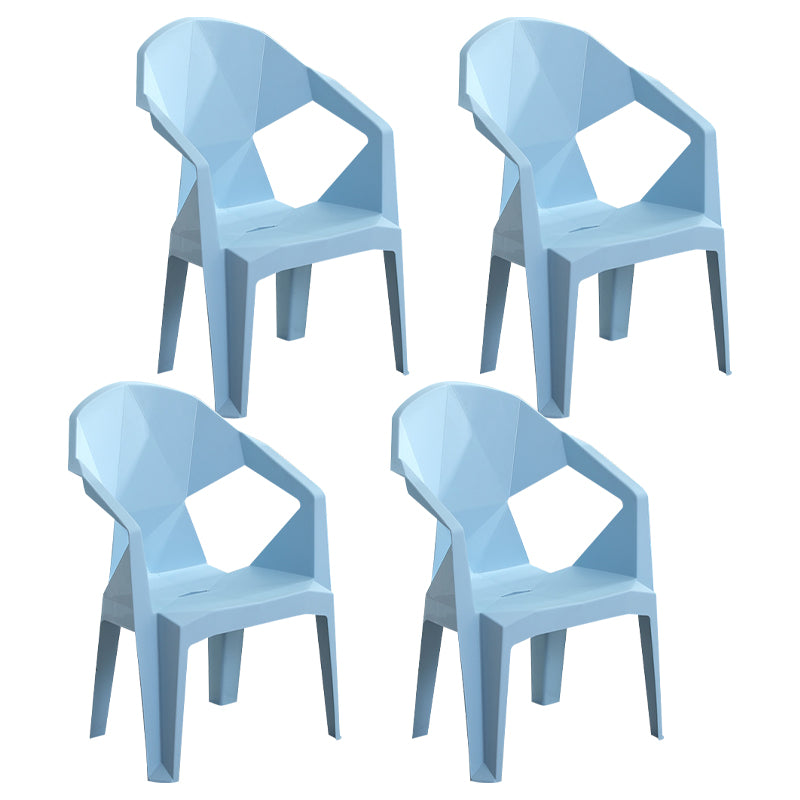 Sillón de comedor interior moderno, sillas de comedor de plástico caseras apilables