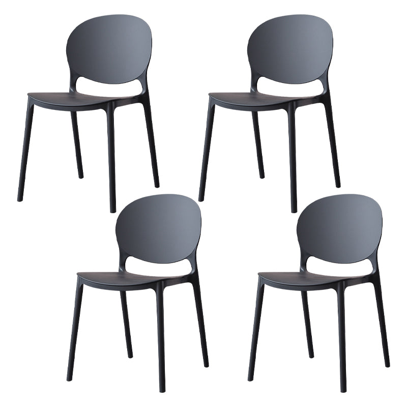 Scandinavische keuken Open achterkant Matte afwerking Plastic eetkamerstoel