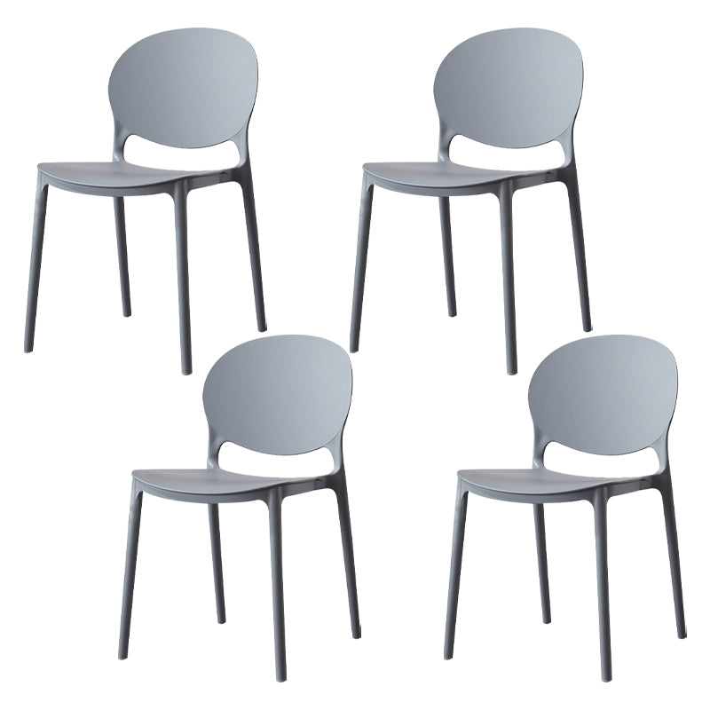 Scandinavische keuken Open achterkant Matte afwerking Plastic eetkamerstoel