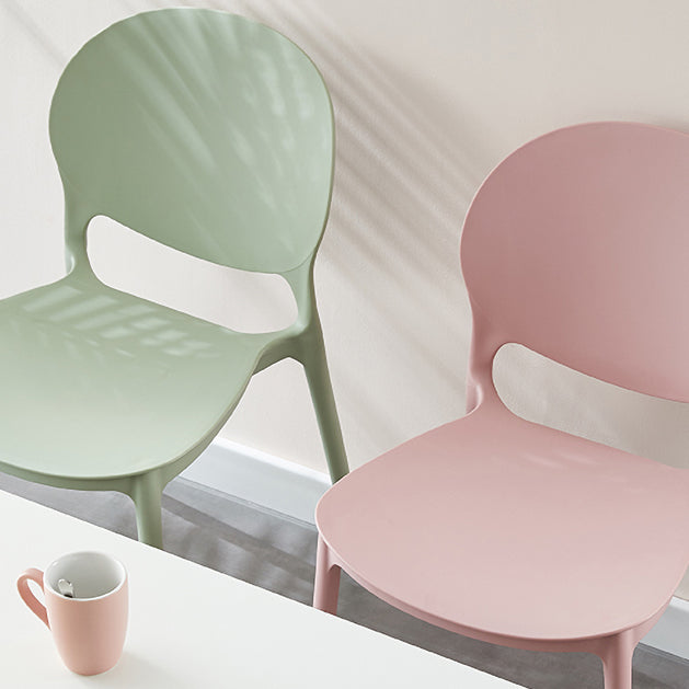 Scandinavische keuken Open achterkant Matte afwerking Plastic eetkamerstoel
