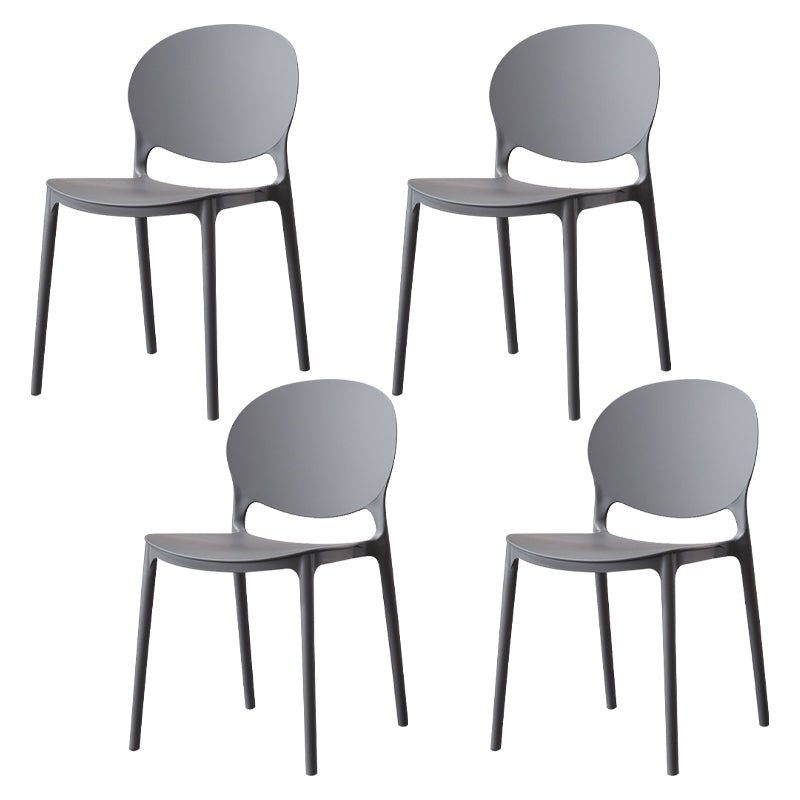 Scandinavische keuken Open achterkant Matte afwerking Plastic eetkamerstoel