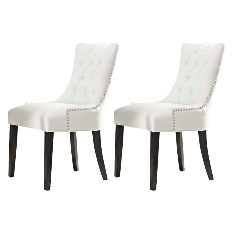 Silla auxiliar tradicional tapizada para el hogar Parsons Silla de comedor con acabado mate y patas negras