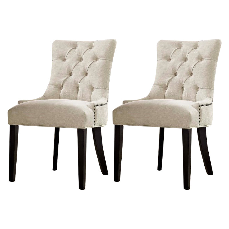 Silla auxiliar tradicional tapizada para el hogar Parsons Silla de comedor con acabado mate y patas negras
