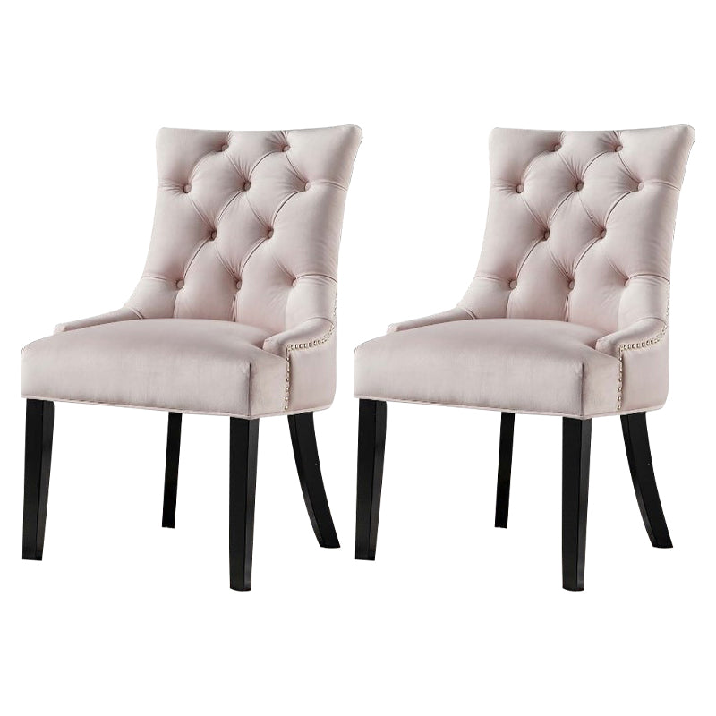 Silla auxiliar tradicional tapizada para el hogar Parsons Silla de comedor con acabado mate y patas negras