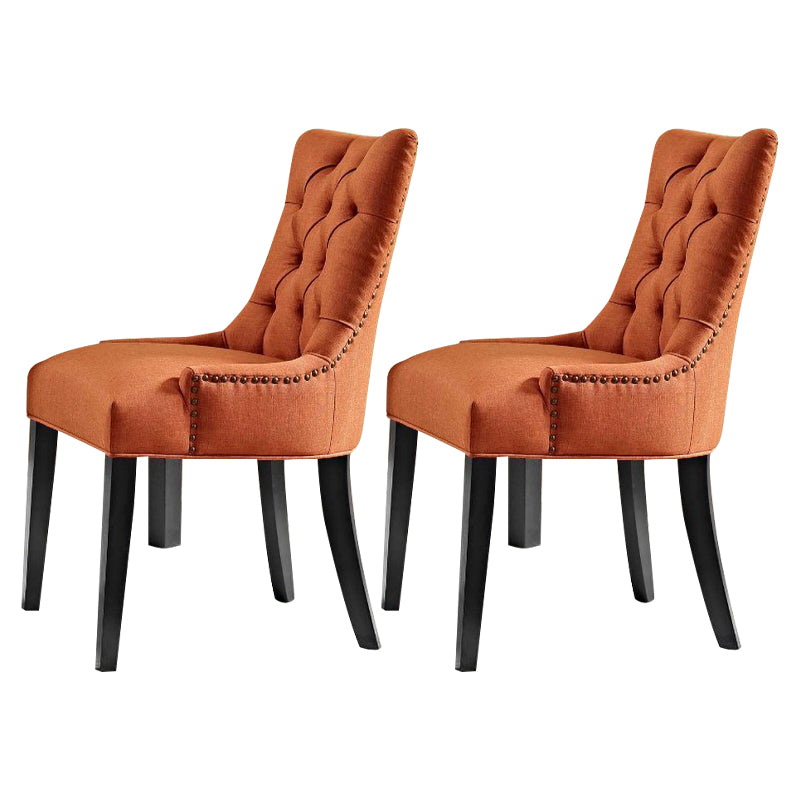 Silla auxiliar tradicional tapizada para el hogar Parsons Silla de comedor con acabado mate y patas negras