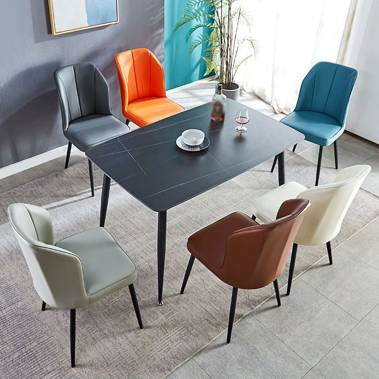 Silla contemporánea del comedor del metal Silla sin brazos Wingback para el uso del restaurante