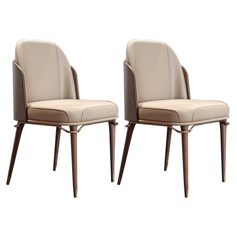 Silla auxiliar Parsons para sala de conferencias contemporánea Silla de comedor de cuero beige