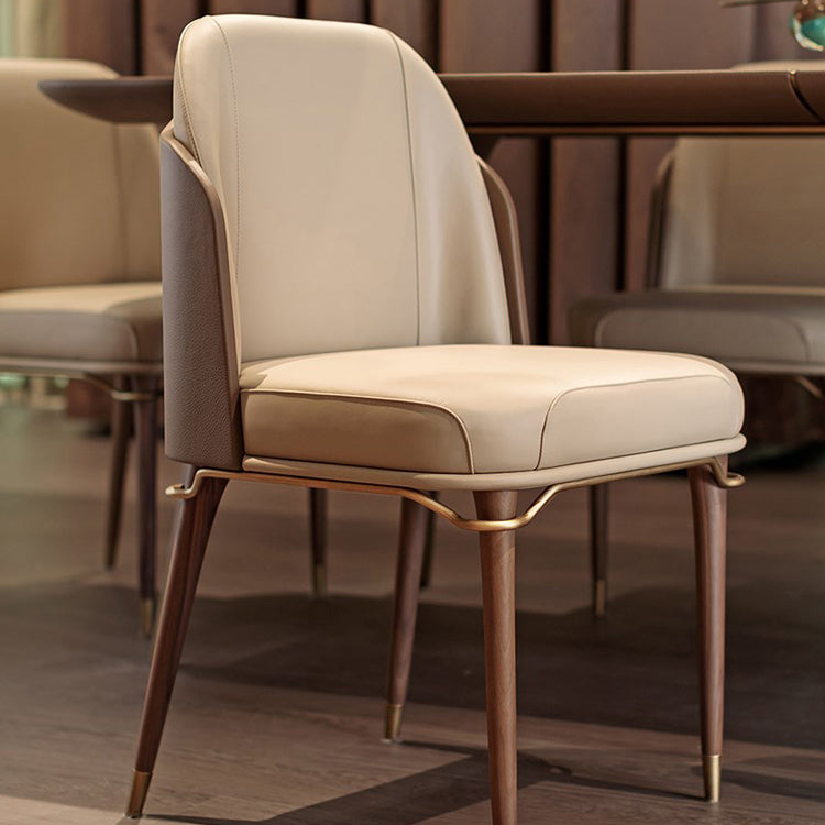 Silla auxiliar Parsons para sala de conferencias contemporánea Silla de comedor de cuero beige