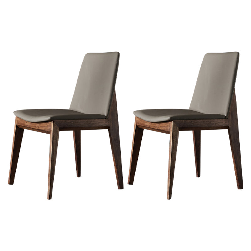 Silla sin brazos de comedor de madera tradicional, silla lateral de cuero sintético para uso en restaurantes