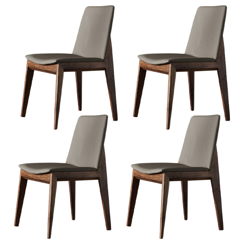 Silla sin brazos de comedor de madera tradicional, silla lateral de cuero sintético para uso en restaurantes